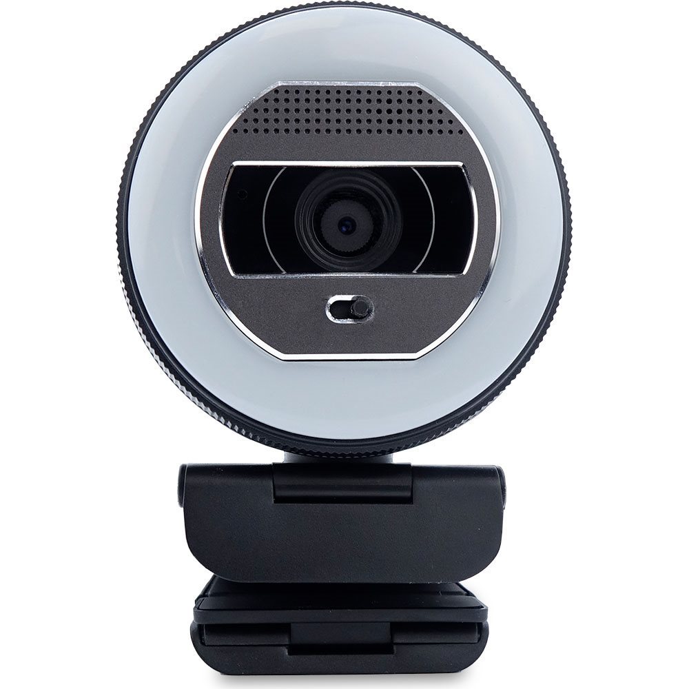 TERRA Webcam Halo mit LED-Lichtkranz (C1868pro) und Privatschieber Full-HD, Auto Focus, Stereo Mic, Privacy Slider